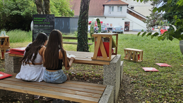 Knjižnica pod krošnjami v Zalogu