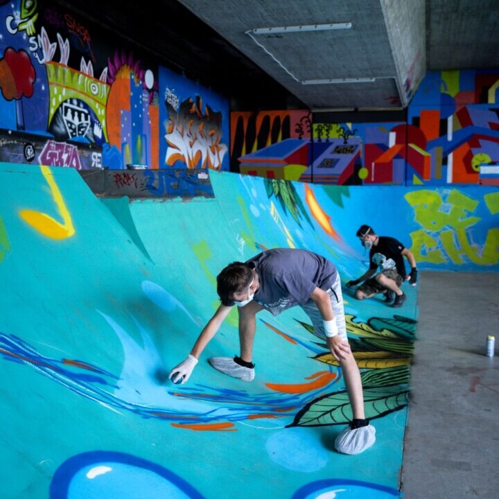 Poslikava skateparka pod Fabianijevim mostom 1